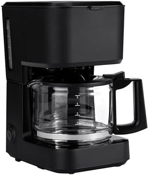 Amazon Basics 5 Cup Drip Coffee Maker with Glass Coffee Pot (0.8 Qt), Auto Shut-off, Auto Pause, Removable Filter Basket, Matte Black