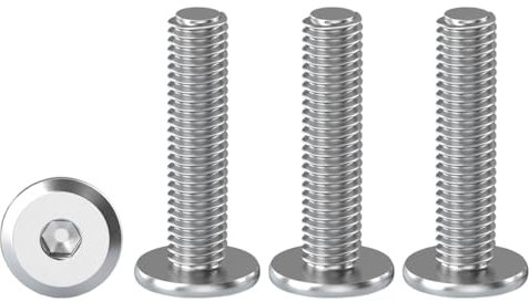 Drenky Boulons à Tête Hexagonale M4 X 30 mm - 20 Pièces en Acier Inoxydable A2 V2A - Vis à Tête Plate Avec Six Pans Creux Pour Meubles