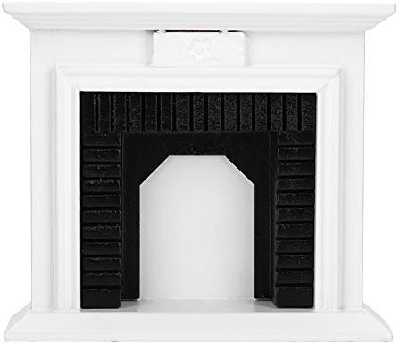 Chimenea de Casa de Muñecas en Miniatura, Muebles de Madera con Mezcla Moderna y Antigua, Excelente y Decoración del Hogar para Casa de Muñecas, Juguete Accesorio