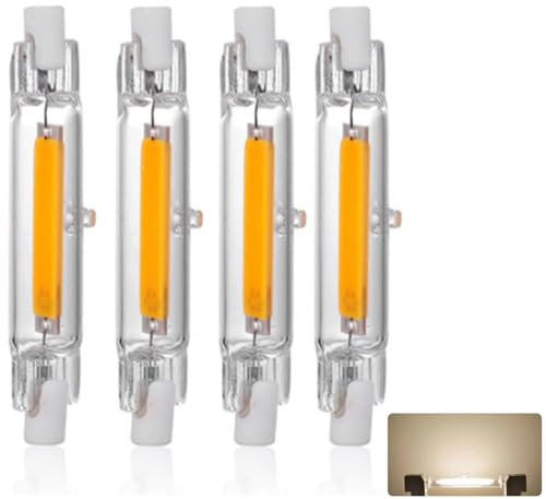 Lampadine LED R7S 78mm 15W, Sostituisce Alogena 150W Dimmerabile, 1500LM, Bianco Naturale 4000K, Doppia Estremità COB Luce Lineare Proiettore, 4 Pezzi