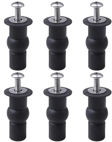 Toilet Seat Fittings, 6 Pcs Toilet Seat Fixing Kit, Toilet Seat Screws, Universal Toilet Lid Seat Hinges Bolts, Expanding Rubber Top Nuts Screw Fixings Fix Wc Blind Hole Fittings