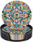 Lot de 6 dessous de verre avec support de protection de table, ensemble de sous-verres géométriques marocains, décoration d'intérieur, tapis de tasse à café en cuir pour cuisine, salle à manger, table