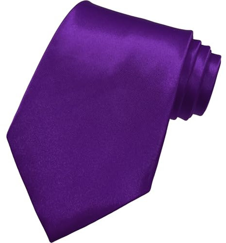 AHLPO Elegante Krawatte für Herren Satin 8 cm, Herren Krawatten, Klassische Schlips Herren für Hochzeit, Büro, Party und Festliche Veranstaltungen - Einfarbig in Verschiedenen Farben Tie, Lila
