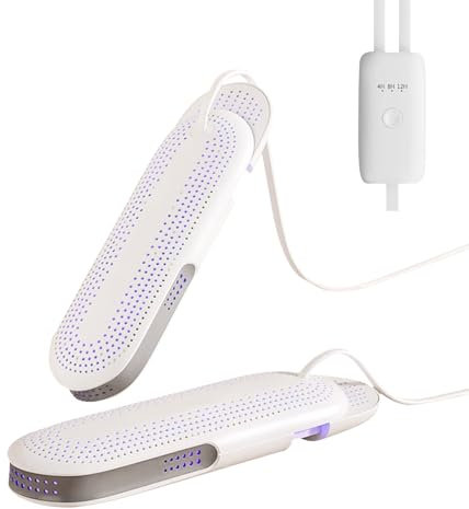 Schuhtrockner Elektrisch,Ausziehbar Schuhwärmer,mit 4/8/12 Stunden Timer -Schuhwärmer & Trockner für Fußballschuhe,Stiefel,Sneaker,Wanderschuhe,ldeal für Sport,Outdoor&Haushalt