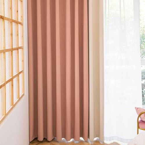 Aotiwe Blackout Curtain Kitchen, Gardinen Lang Patchwork Rosa Beige Gardinen Boho Polyester Baumwolle 2er Set 132 x 244cm