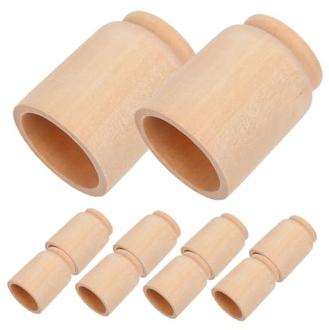 BEBEMOKO 10pcs Easter Egg Display Table Cups Decorative Wooden Jar Toys Egg Holder for Girls Boys Easter Party Decorations