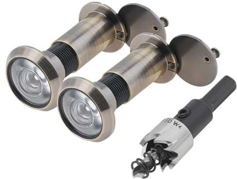 2pcs Zinc Alloy Door Viewer Peephole Drill Bit Set Doors Thickness Home Office Hotel Drill Bit Security Peek Peep Holes