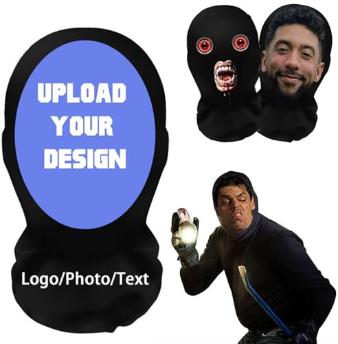 Individuelle Vollgesichtsmaske, individuell bedruckte Vollgesichtsmaske, Personalisierte Gesichtsmaske, Foto/Text/Logo hinzufügen, lustige Kopfmaske für Halloween, Geburtstagspartys