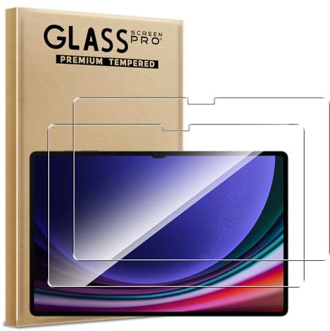 Pollachi Pellicola protettiva in vetro temperato per Samsung Tab S10 Ultra, durezza 9H, infrangibile, anti impronte digitali, senza bolle, confezione da 2