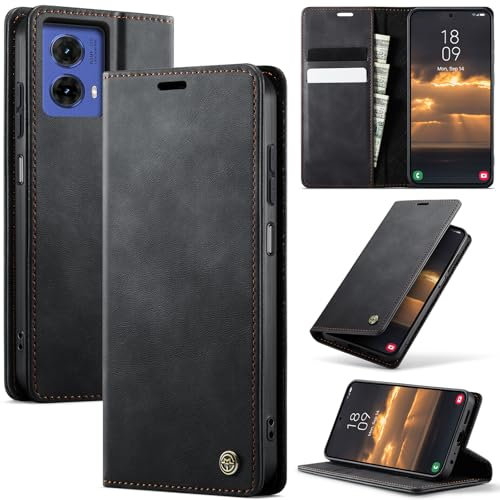 owlhold Funda para Motorola Moto g85 5G,Funda Avanzado PU Piel [Tarjetas y Billetera][Soporte Plegable][Cierre Magnético] Antigolpes Libro Case Carcasa para Motorola Moto g85 5G -Negro