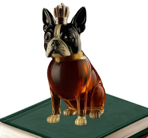 Ceprznvey Whisky Decanter - Dog Shaped Glass Whiskey Decanter Bottle - Home Decorative Drinking Glass Container for Whisky Vodka Bourbon Cocktail Gift for Men Father