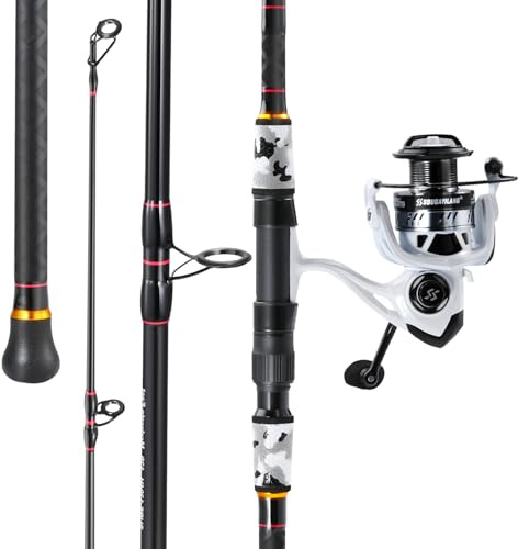 Yun Nong Angelrute und Rolle Combo - 4-teiliges tragbares leichtes Angelruten-Set mit Spincast-Rolle, 3,66 m/4,57 m Länge, für Süßwasser & Salzwasser, Angelset zum Reisen
