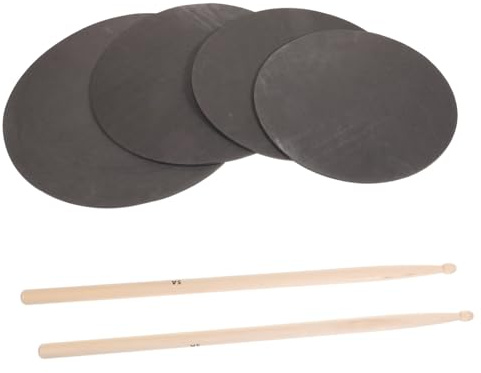 CORHAD Schlagzeug Übungspad Set mit Leisen Schall Dämpfenden Mute Pads Robustes Drumsticks Set Tragbares Schlagzeug Übungs Kit für Anfänger und Profis