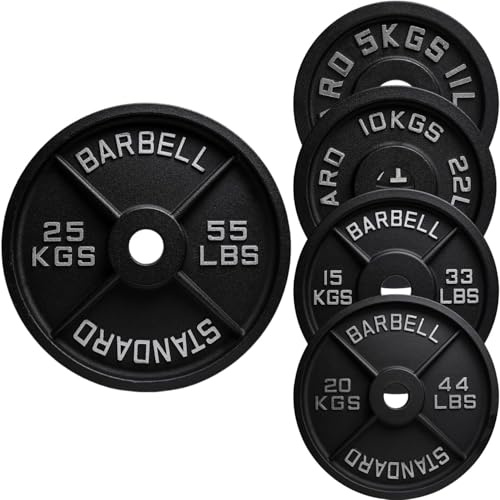 NORTHERN Olympic Cast Iron Weight Plates Set (37.5kg, 60kg, 100kg or 150kg) Complete Sets for Olympic Barbells, Strength Training, Weightlifting, Home & Commercail Gym