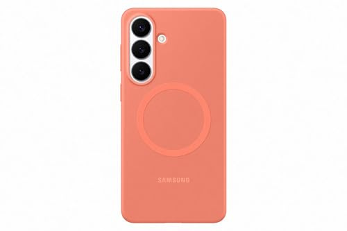 Samsung Silicone Magnet Smartphone Case EF-ES947, Hülle für das Galaxy S26+, Handy-Hülle mit Magnetring zur Anbringung von Zubehör, Silikon, Schutz Case, stoßfest, dünn und griffig, Coralred