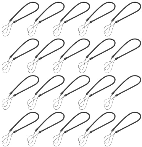 JOINPAYA Lot de 20 Cordons à Ressort Rétractables pour Stylo et Stylet Lanière Plastique Extensible 30 CM Cordon Élastique Anti-Perte pour Bureau Restaurant et Tablette Tactile