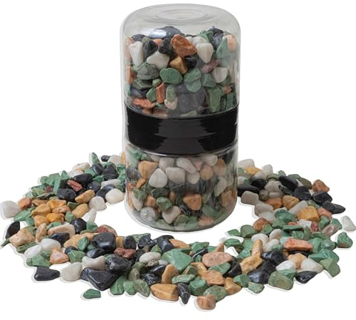 IPEA Sassi Decorativi Colorati per Giardino, Vasi, Acquario - 1 KG - Pietre colori Misti con Dimensioni 10/12 mm - Ciotoli Piccoli da Esterno per Decorazione, Cortile, Artigianato - Sassi Naturali