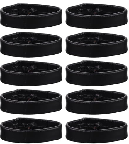 Garneck Ersatzschlaufen für Uhrenarmbänder 10 Stück aus Echtem Leder 22mm Schwarz Robust und Hautfreundlich für Armbanduhren und Tragbare Geräte