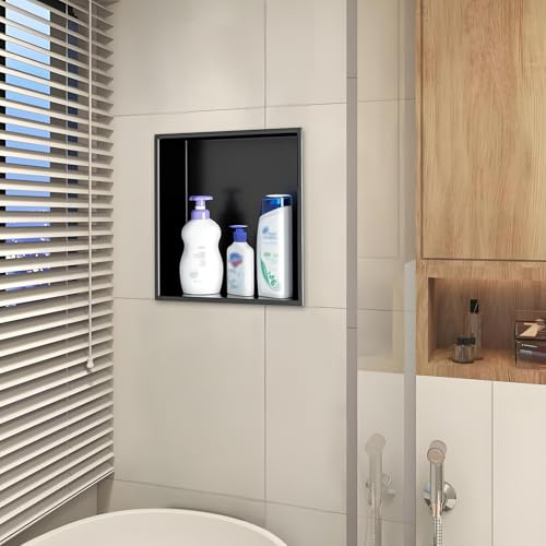 Étagère de rangement murale encastrée pour douche, pas d'installation de carrelage nécessaire