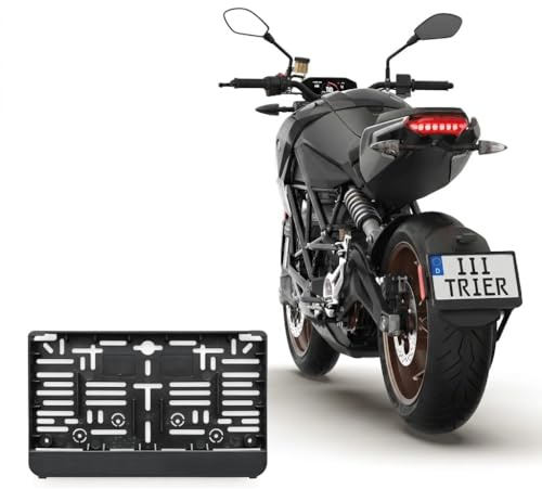1x Kennzeichenhalter Für Kennzeichen im Format 240 x 130 mm 24 x 13 cm (für Motorrad Roller Moped Traktor Anhänger zweizeilig Leichtkraftrad) Material PP Kunststoff Schwarz (Schwarz Unlackiert)