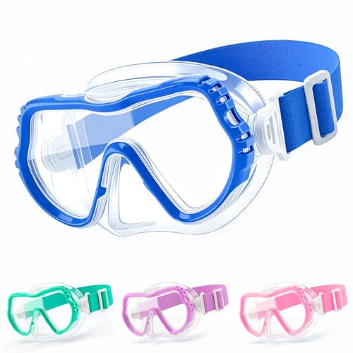 IEEILULU Occhialini Piscina Maschera da Sub con Protezione per Il Naso, Antiappannamento e Anti-Perdita, con Visione Panoramica a 180° e HD, Regalo Perfetto Per l'Estate – 4 Colori Disponibili