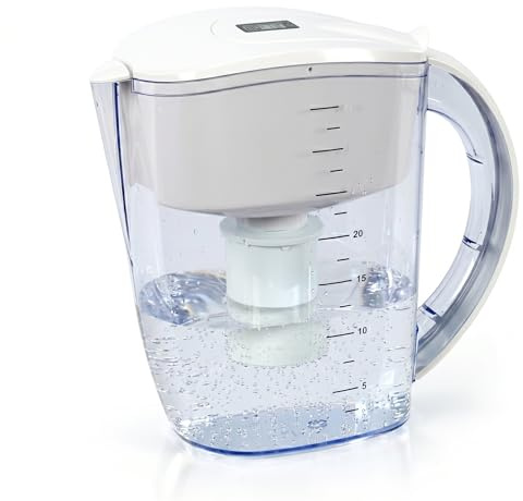 Alkaline Water Filter Jug, 3.5L, BPA Free, Large Capacity Fridge Pitcher, Improves pH, Reduces Chlorine and Odours, for Home Use
