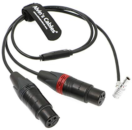 Alvin's Cables Zwei XLR 3 Pin Buchse auf 5 Pin Stecker Audio Eingangs Kabel für Arri Alexa Mini 70CM