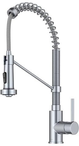 Kraus KPF-1610CH Bolden 18-Inch Commercial Kitchen Faucet with Dual Function Pull-Down Sprayhead in All-Brite Finish, Chrome, 18 Inch