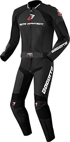 Bogotto Losail 2-Teiler Motorrad Lederkombi, schwarz, 46