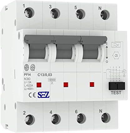 SEZ FI/LS C13 30mA 4p 10kA RCBO FI/LS-Schalter 0090922 Kombi Schalter 1466