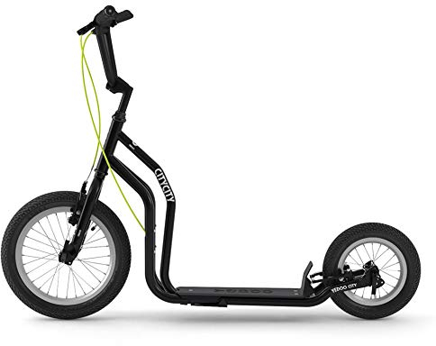 RunRun Yedoo City Scooter 16/12 Zoll schwarz | Tretroller mit Offroad-Reifen | Nachfolgemodell des City New
