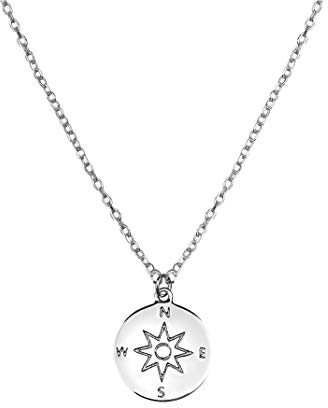 Sofia Milani - Damen Halskette 925 Silber - vergoldet/golden - Kompass Weltkarten Anhänger - N0271