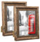 Marco de Foto 15x20 de Madera, Portafotos Rustico para Pared o Mesa, Set de 2