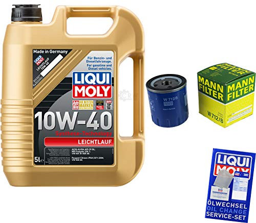 Filter Set Inspektionspaket 5 Liter Motoröl Leichtlauf 10W-40 MANN-FILTER Ölfilter