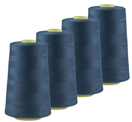 4 x 4572m Qualitäts Overlock-Garn Overlock-Nähgarn Oeko-Tex Farbe 701-740, Farbe:A736 violettblau
