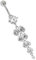 Modern Nature Piercing-Schmuck Bauchpiercing Banane 316l Stahl 1,6 x 10 mm, 6 mm Stein und Anhänger mit Traube