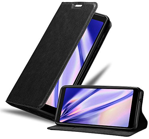 cadorabo Coque pour WIKO Y60 en Noir Nuit - Housse Protection avec Fermoire Magnétique, Stand Horizontal et Fente Carte - Portefeuille Etui Poche Folio Case Cover