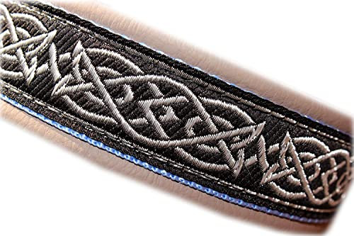 Hundehalsband Leder Keltischer Knoten Klickverschluss Alu Halsband mit Gravur