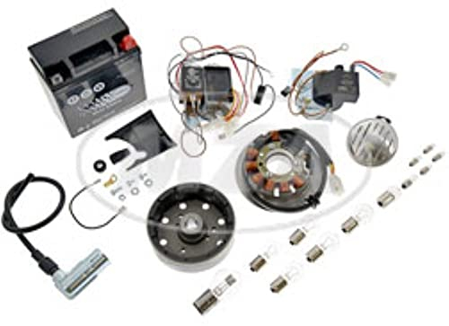 Simson Vape Zündanlage M-G S51 Komplett Set mit wartungsfreie 12V 5Ah Batterie (incl. 7,50 EUR Batteriepfand), Hupe, Kugellampen