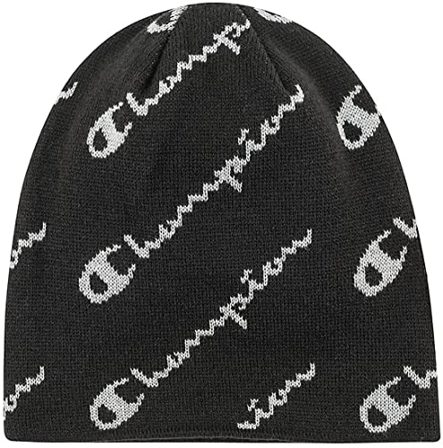 Champion Unisex-Erwachsene Wendemütze Beanie-Mütze, Schwarz/Oxford-Grau, Einheitsgröße