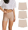 SHARICCA Damen Shorts Radlerhose Unterhosen Hotpants Kurze Hose Hohe Taille Boxershorts aus Viskose 3er Pack (3Pack Beige, M)