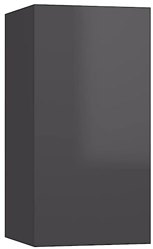 vidaXL Meuble TV, Armoire de Télévision avec Étagères, Meuble Télé de Salon Salle de Séjour Intérieur, Moderne, Gris Brillant Bois d’Ingénierie