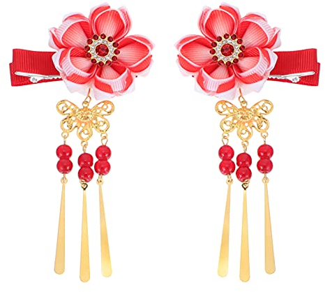 Kimono Haar Clip Japanischen Haarnadel Ornament Krawatte Band Clip für Frauen Damen Rot