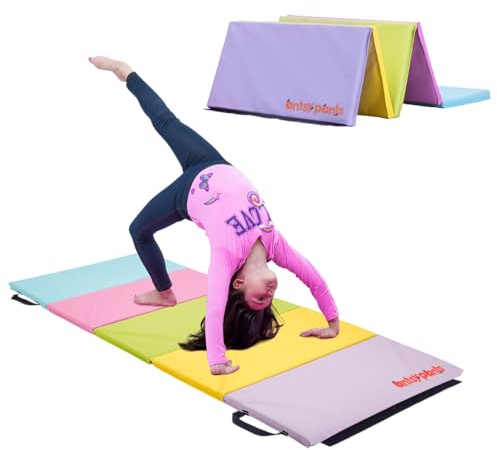 Antsy Pants Tumbling Mat for Kids – 5-Fold Gymnastics Mat, Easy to Clean, Sturdy, Foldable Tumbling Mats, Padded, Lightweight, Portable, Gymnastics Equipment for Active Play