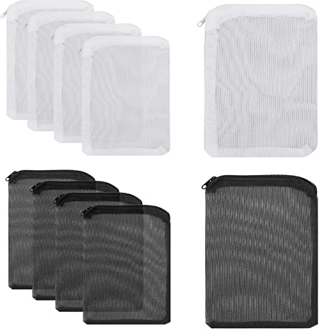Cobee Aquarium Filter Taschen, 10Pcs Fisch Tank Media Mesh Filter Tasche mit Kunststoff Zipper, high Flow Media Mesh Filter Taschen für Aquarium Bio Kugeln (1mm Mesh Loch)