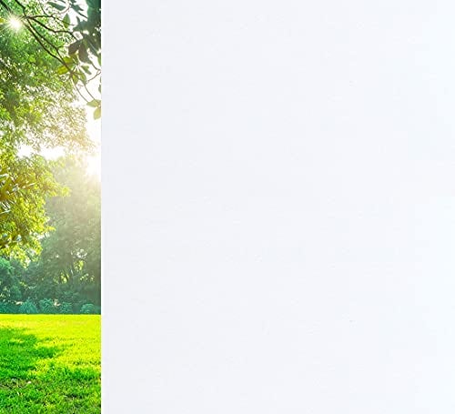 VSUDO Privacy Window Film, White Frosted Glass Pattern Window Tint for Home, Static Cling Window Glass Stickers (44.5x200 cm)