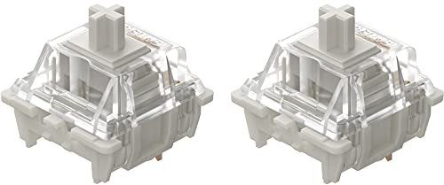 DRAOZA Gateron White Clear Pro Switches 3-Pin Pre Lubed RGB G Clear Switches Compatible MX Mechanical Keyboard (72pcs,Clear)