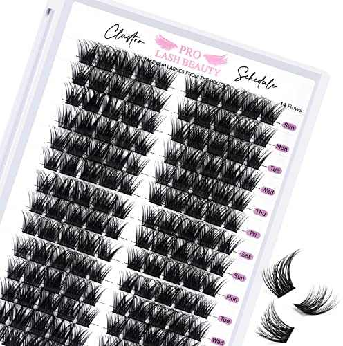 Wimperncluster 140 Stück Cluster Wimpern 14 Paar Wimperncluster DIY Wimpernverlängerung Individuelle Cluster Wimpern Mix Länge Flauschig Super Dünnes Band (Flipped-D-mix)