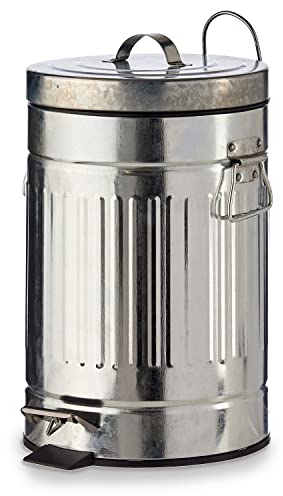 TIENDA EURASIA - Papelera de Acero con Pedal de Apertura, Diseño Urbano, Cubo de Basura de Acero y Plastico, Cubos de Basura Vintage (7L)