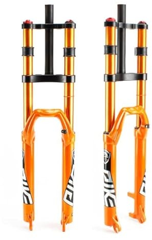 Amdieu 26/27,5/29 Zoll MTB Downhill-Gabel, 1-1/8 Zoll Federweg 150 mm for DH/XC/BMX Federgabeln Air Shock MTB Fahrradgabel Fahrrad Federgabel (Color : Orange, Size : 26 inch)